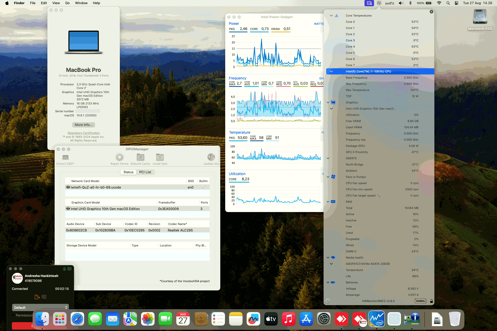 Success Hackintosh macOS Sonoma 14.6.1 Build 23G93 in Dell Latitude 7210 Tablet 2 In 1